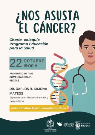 Imagen ¿NOS ASUSTA EL CÁNCER? - 22 octubre Charla-coloquio