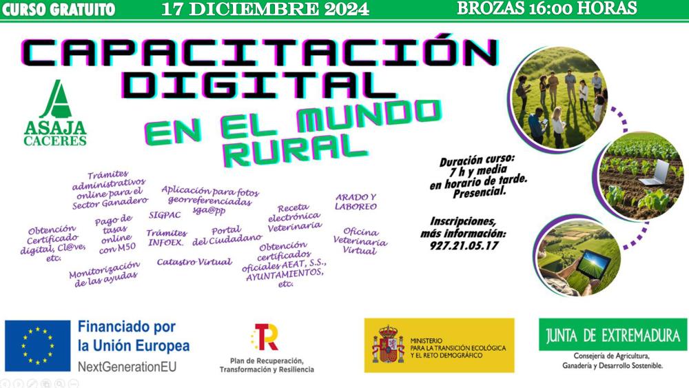 Imagen CURSO CAPACITACIÓN DIGITAL EN EL MUNDO RURAL - ASAJA